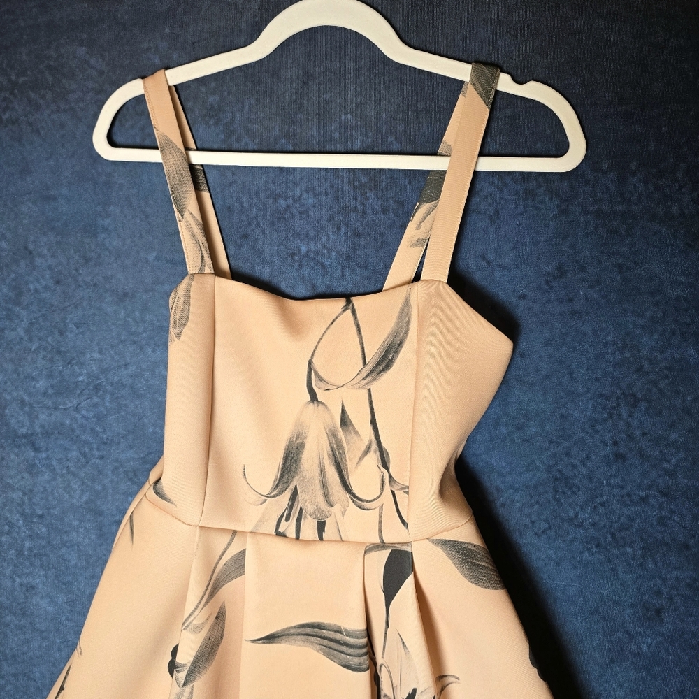 ASOS Beige Floral Midi Dress - Picture 3 of 11